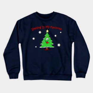 Smiling is My Favorite Christmas Tree Crewneck Sweatshirt